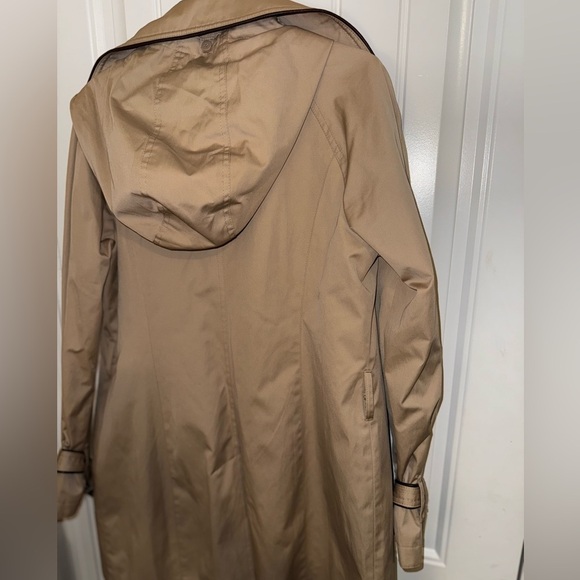 MICHAEL KORS DOUBLE BREAST PIPED TRENCH COAT W HOOD/ DETACHABLE LINER JACKET M - Picture 9 of 12